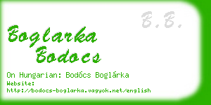 boglarka bodocs business card